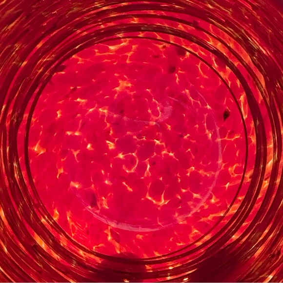 Robert Adamson Handblown Red Art Glass Thread Wrap 6” Dome Large Votive Vase - Picture 13 of 16